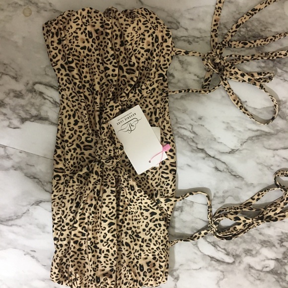 Vicious Leopard Front Tie Crop Top and Skirt Set - Picture 5 of 6